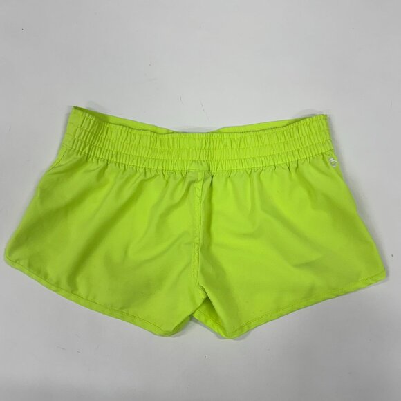 Neon Yellow Athletic Shorts – Elastic Waist, Double Button - Picture 6 of 6